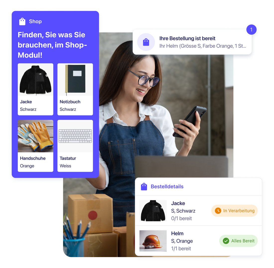 Shop, Screenshot in der App