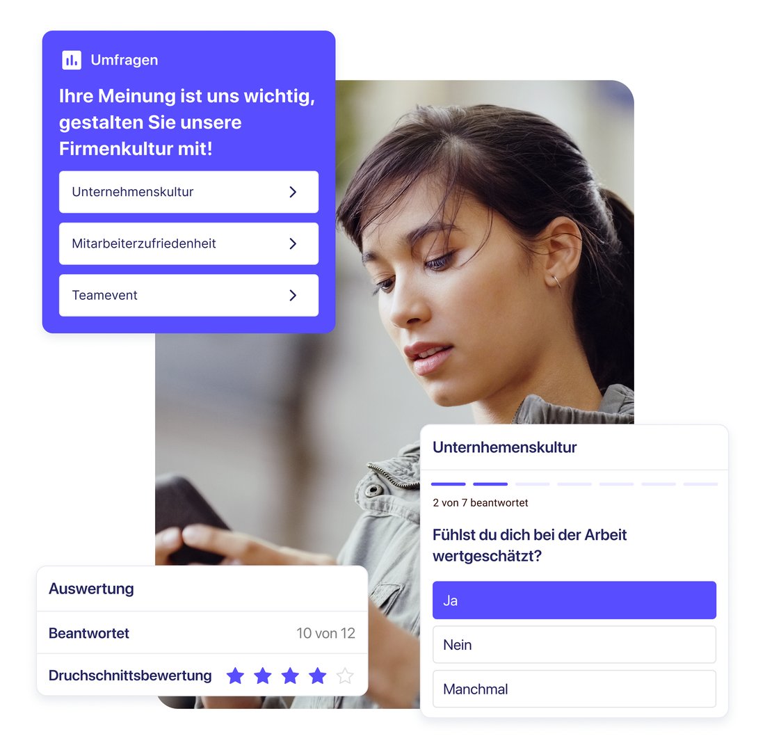 Umfragen, Screenshot in der App