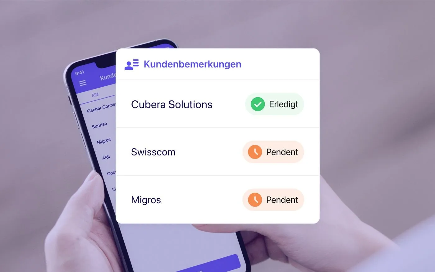 Vorschau Kundenbemerkungen